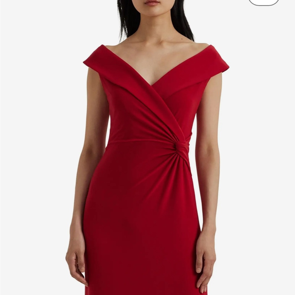 NWT Red Off-Shoulder Evening Gown